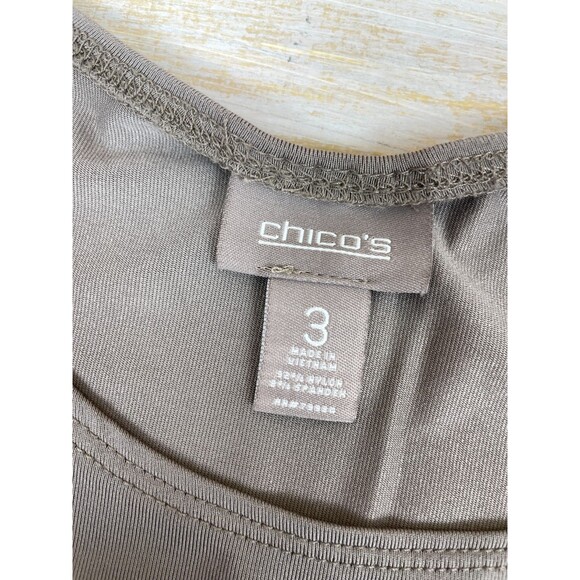 Chico's Sleeveless Shell Tank Top Stretch Pullover Basic Taupe Size 3 (XL) - Picture 7 of 7